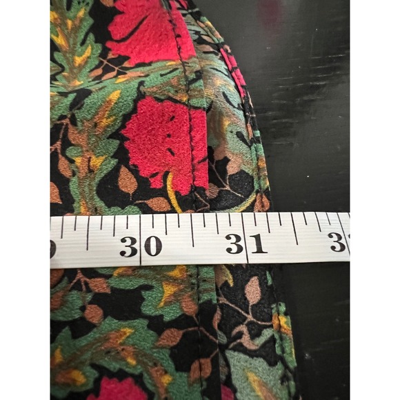 Eri + Ali Anthropologie Floral Tiered Mini Dress/Blouse Red Green Black Small - Picture 8 of 9